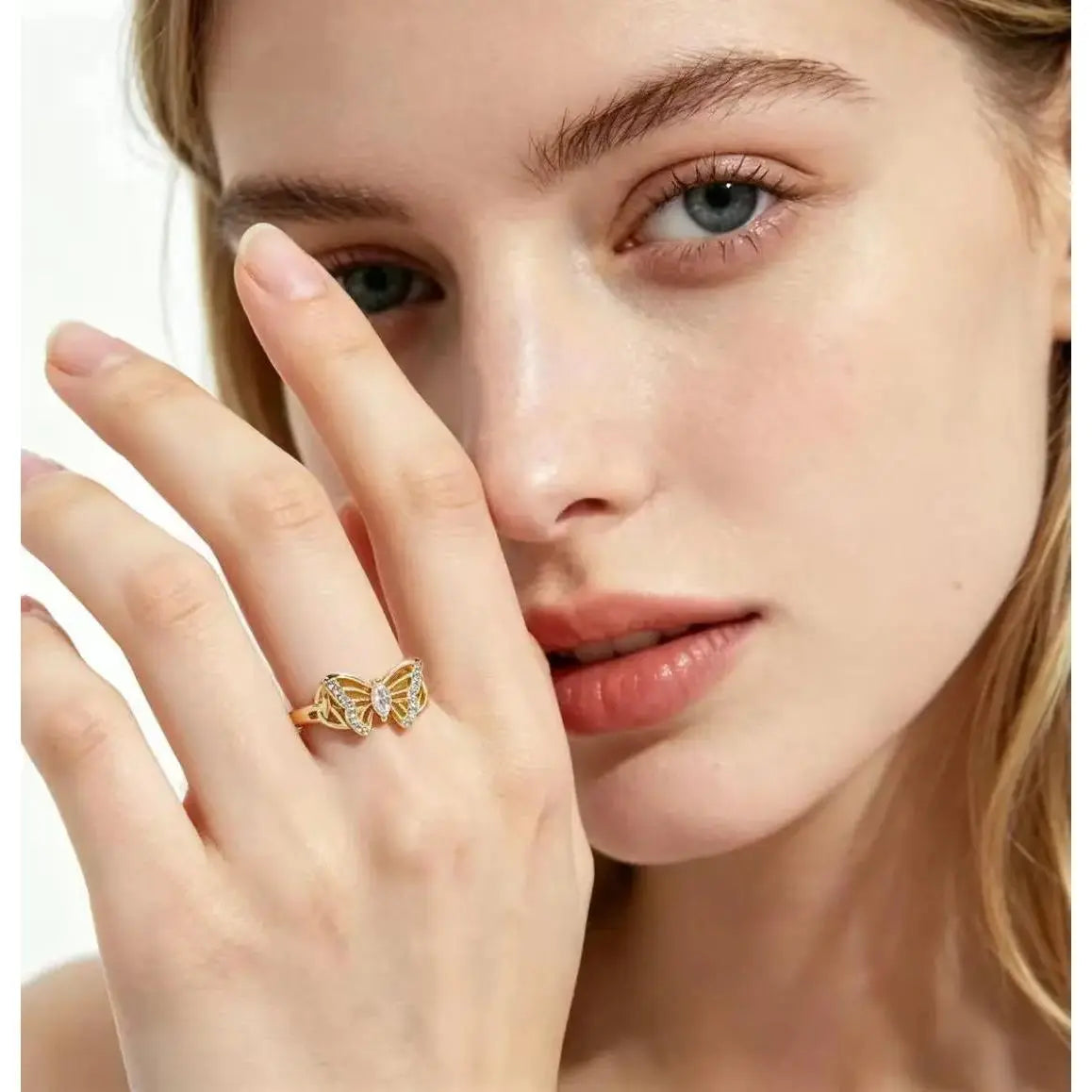 Women'S S925 Sterling Silver Butterfly Design CZ Ring - Celtic Knot Band, 5A Cubic Zirconia Accents, Ornate Silver-Toned Ring for Daily Wear, Classic Female Fashion Jewelry, Cz Rings