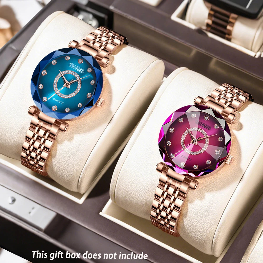 2Pcs Luxury Elegant Women'S Watch Set, Quartz Movement Casual Watch |Party Dress Wristwatch | Gorgeous | Fashion Accessories