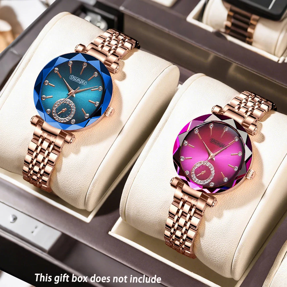 2Pcs Luxury Elegant Women'S Watch Set, Quartz Movement Casual Watch |Party Dress Wristwatch | Gorgeous | Fashion Accessories