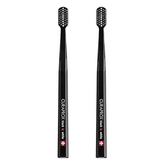 Toothbrush Duo, Black and Black, 2-Pack, Whitening-Friendly